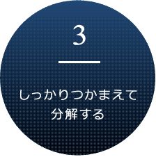 3.しっかりつかまえて分解する