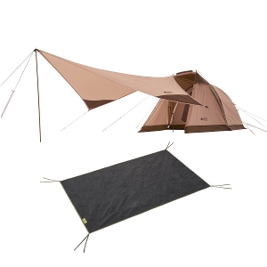 ロゴス Tradcanvas リビングDUO &タープセット 71805593 テント 2人用  キャンプ用品