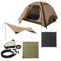 ロゴスTradcanvasエアマジックリビングライフテントM&タープセット71805596電動ポンプ付きテントタープドーム型テントキャンプ用品